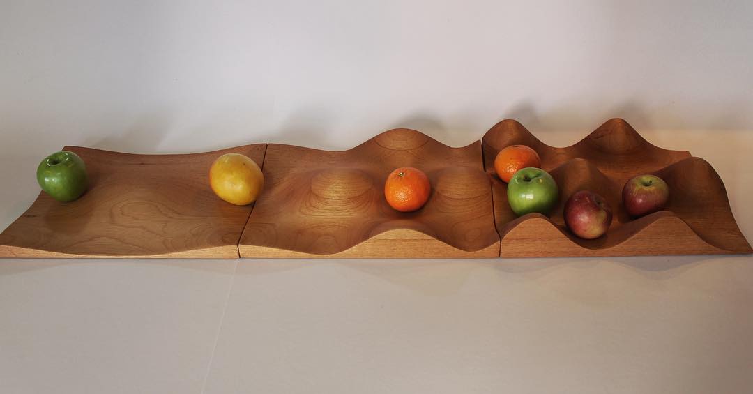 Centro de mesa de madera Ondear